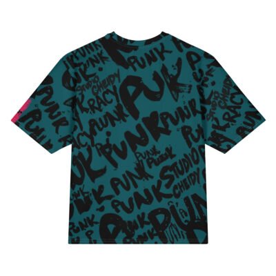 oversized cotton t shirt | write punk sherpa blue