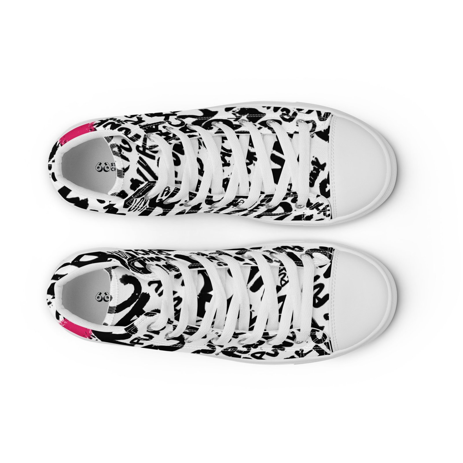 high top sneakers for women | punk script street art canvas shoes