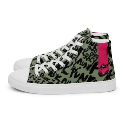 military high top sneakers for women | punk script street art canvas shoes