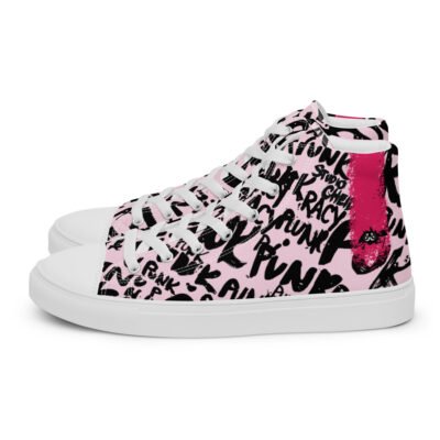 lilac high top sneakers for women | punk script street art canvas shoes