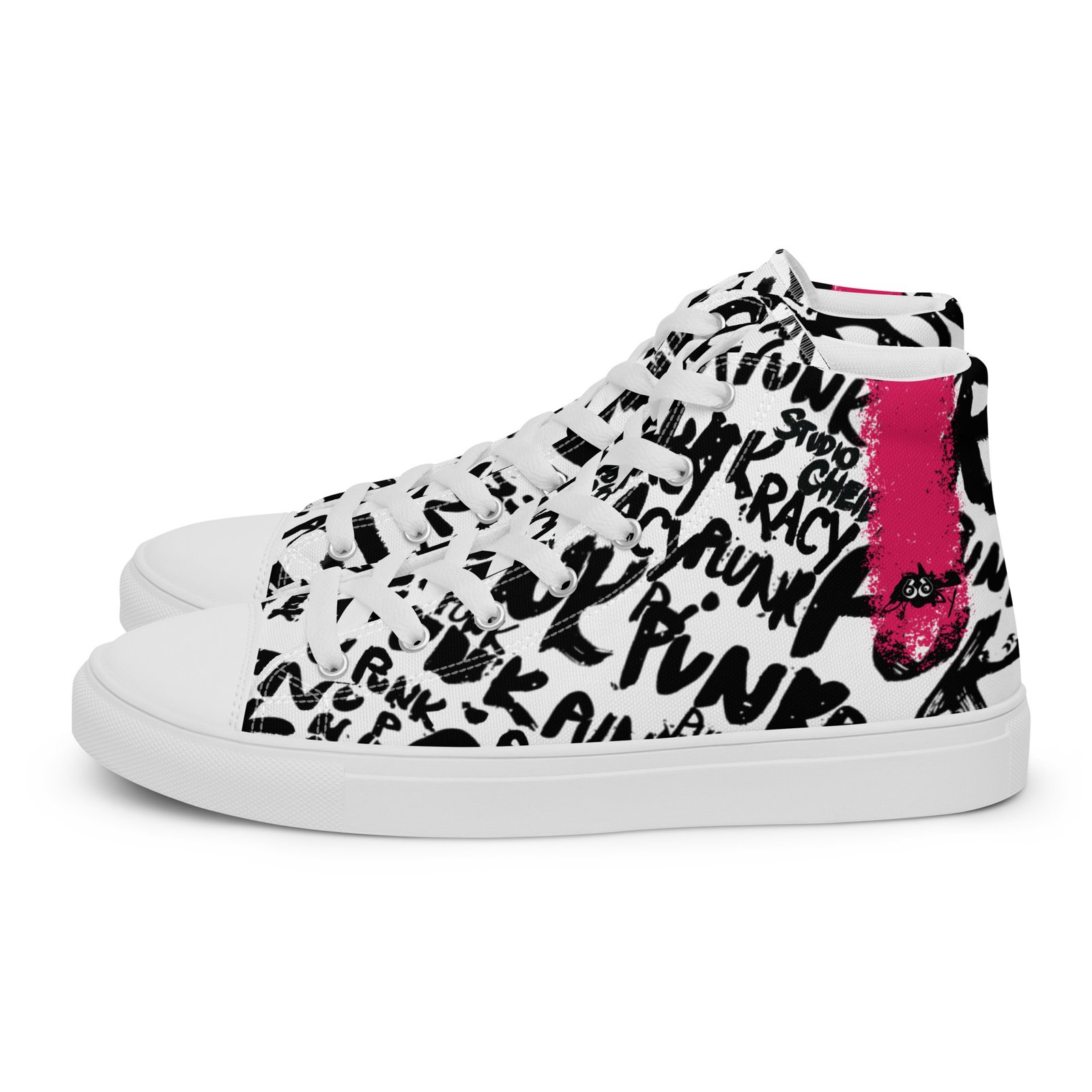 high top sneakers for women | punk script street art canvas shoes