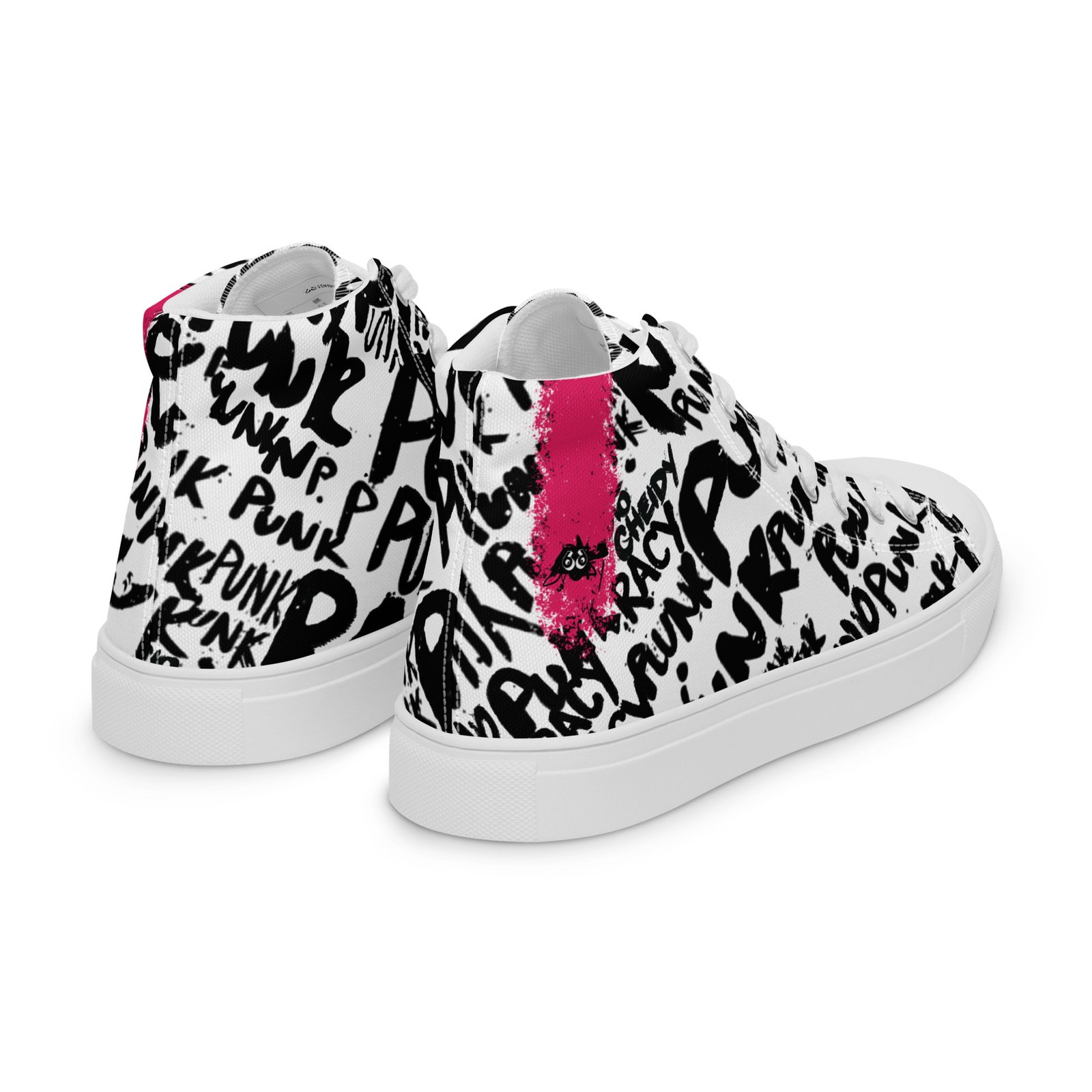 high top sneakers for women | punk script street art canvas shoes