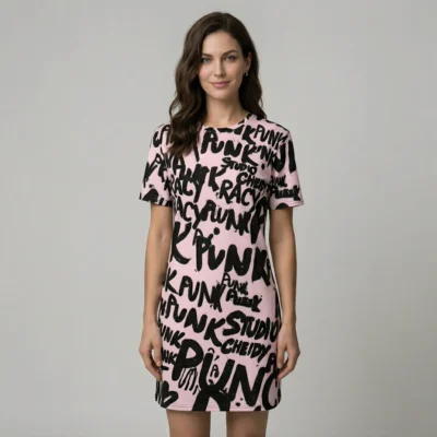 women's t shirt dress | lilac write punk