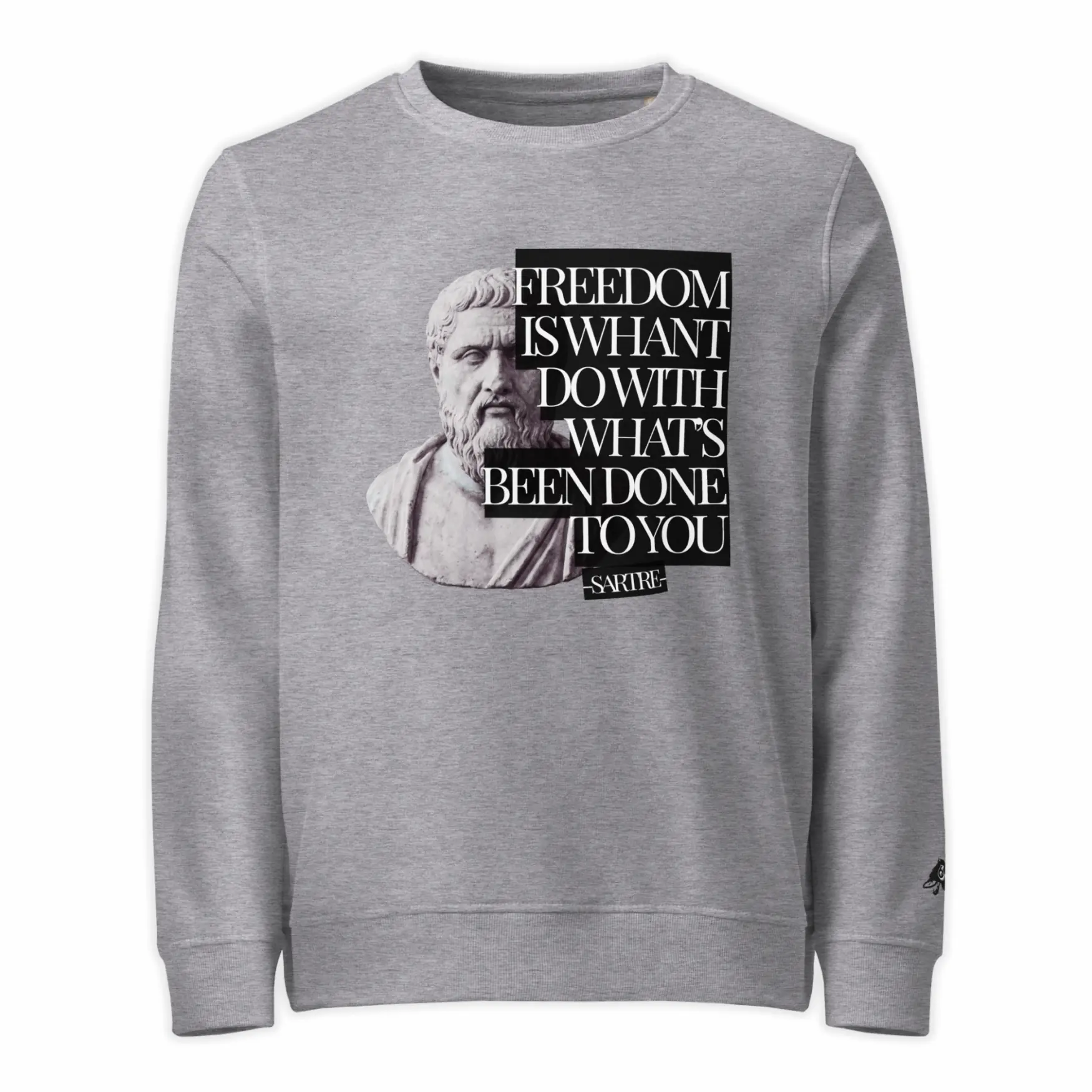 grey melange sweatshirt street culture sartre front