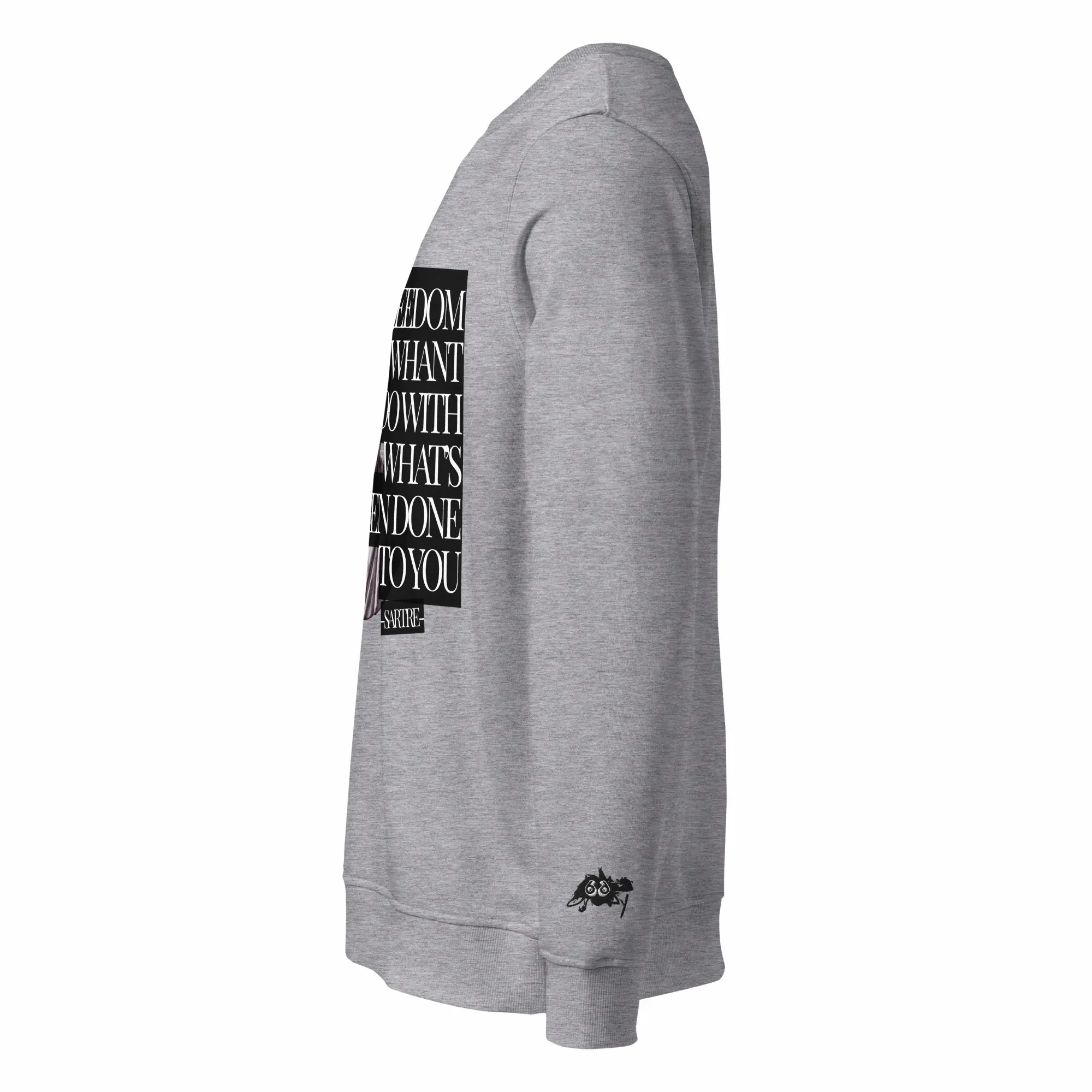 grey melange sweatshirt street culture sartre left
