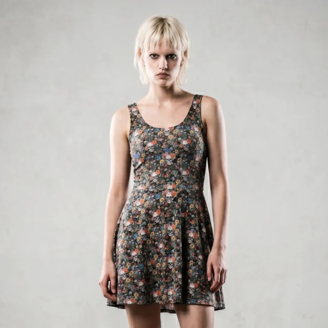 Short Floral Skater Dress