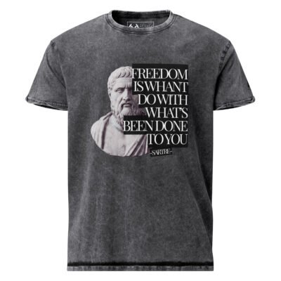 denim t shirt intellectual sartre