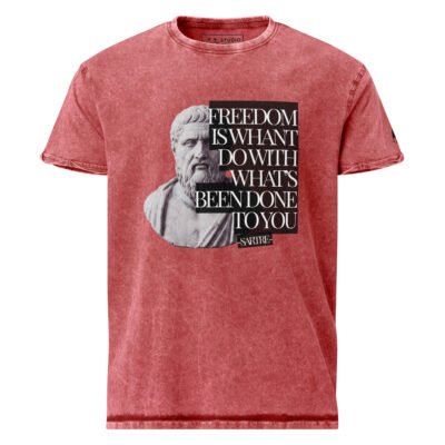 denim t shirt intellectual sartre