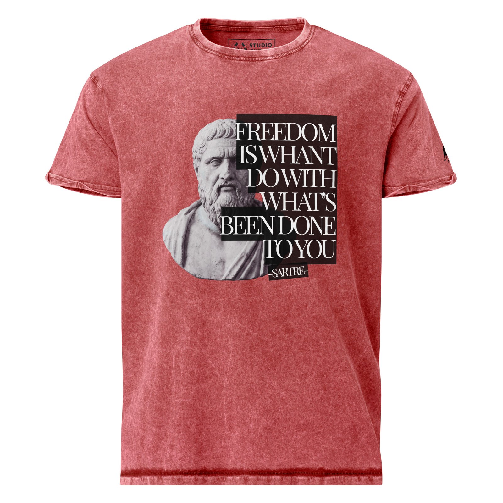 denim t shirt intellectual sartre