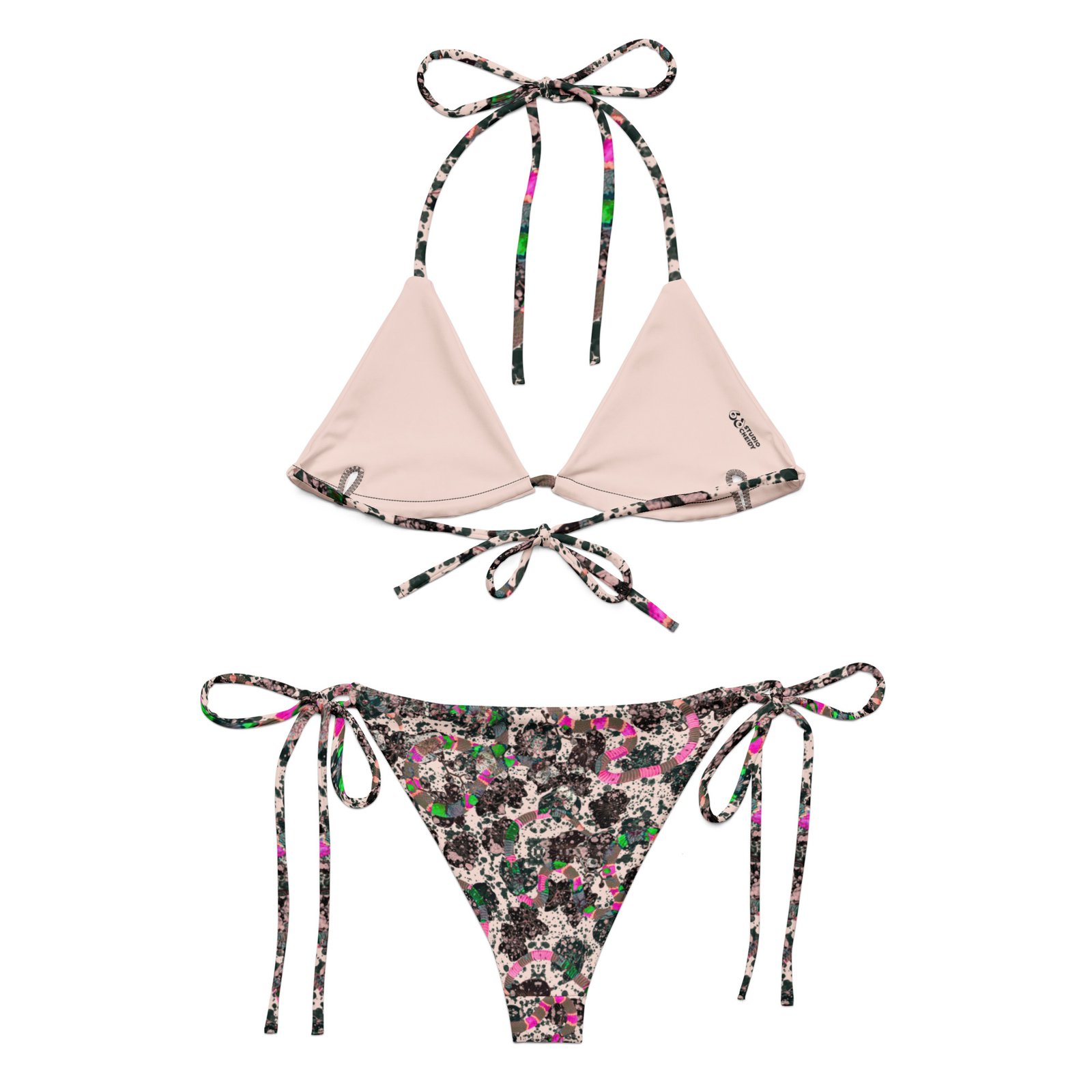 bikini tropical snake pink