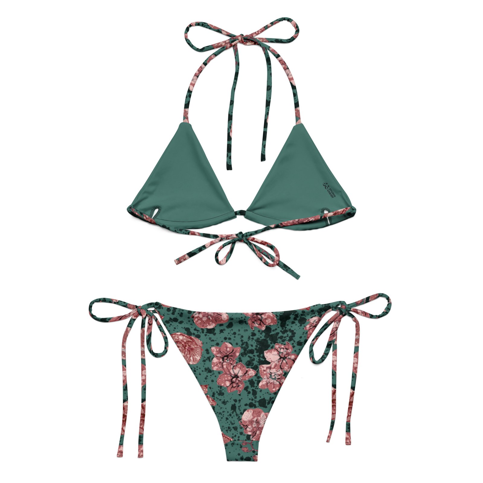 bikini glam floral green