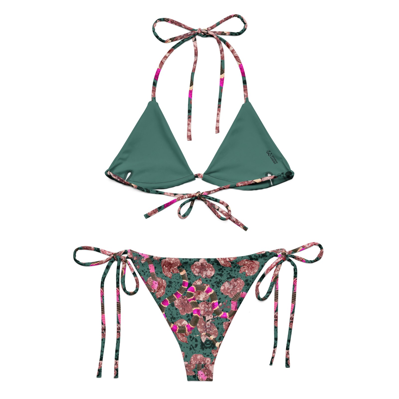 bikini tropical snake green