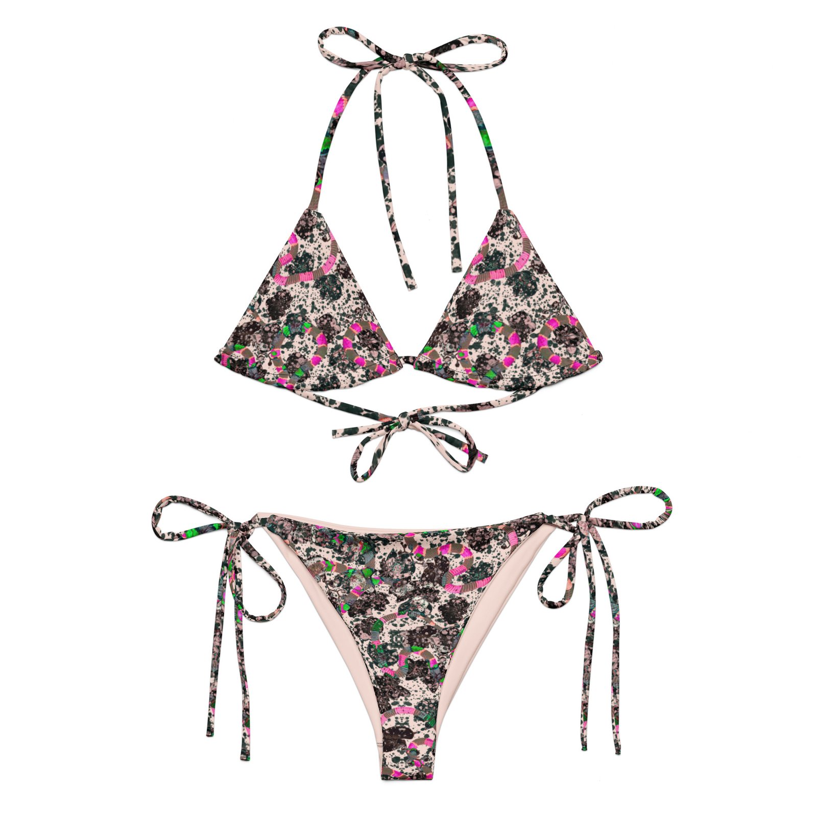 bikini tropical snake pink