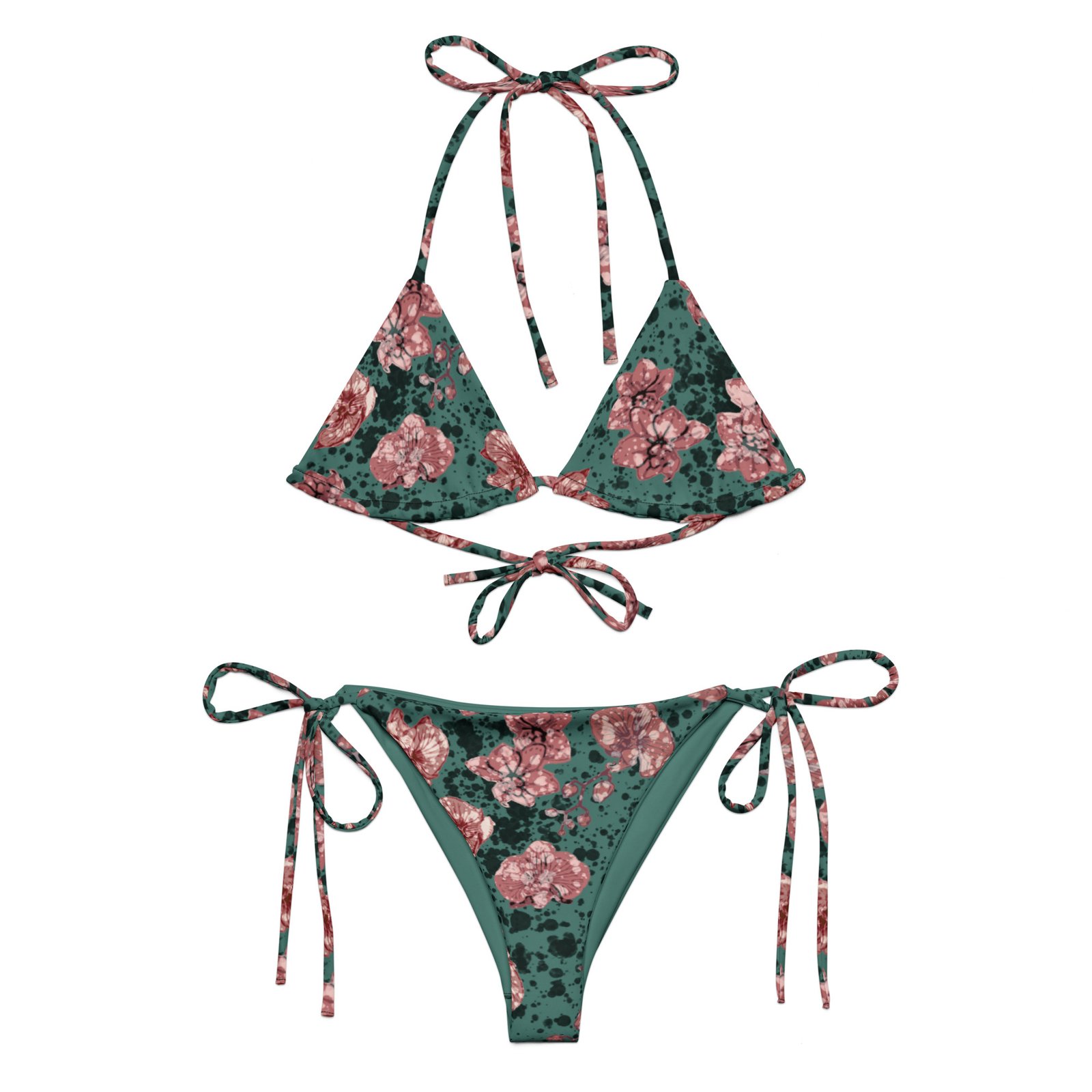 bikini glam floral green