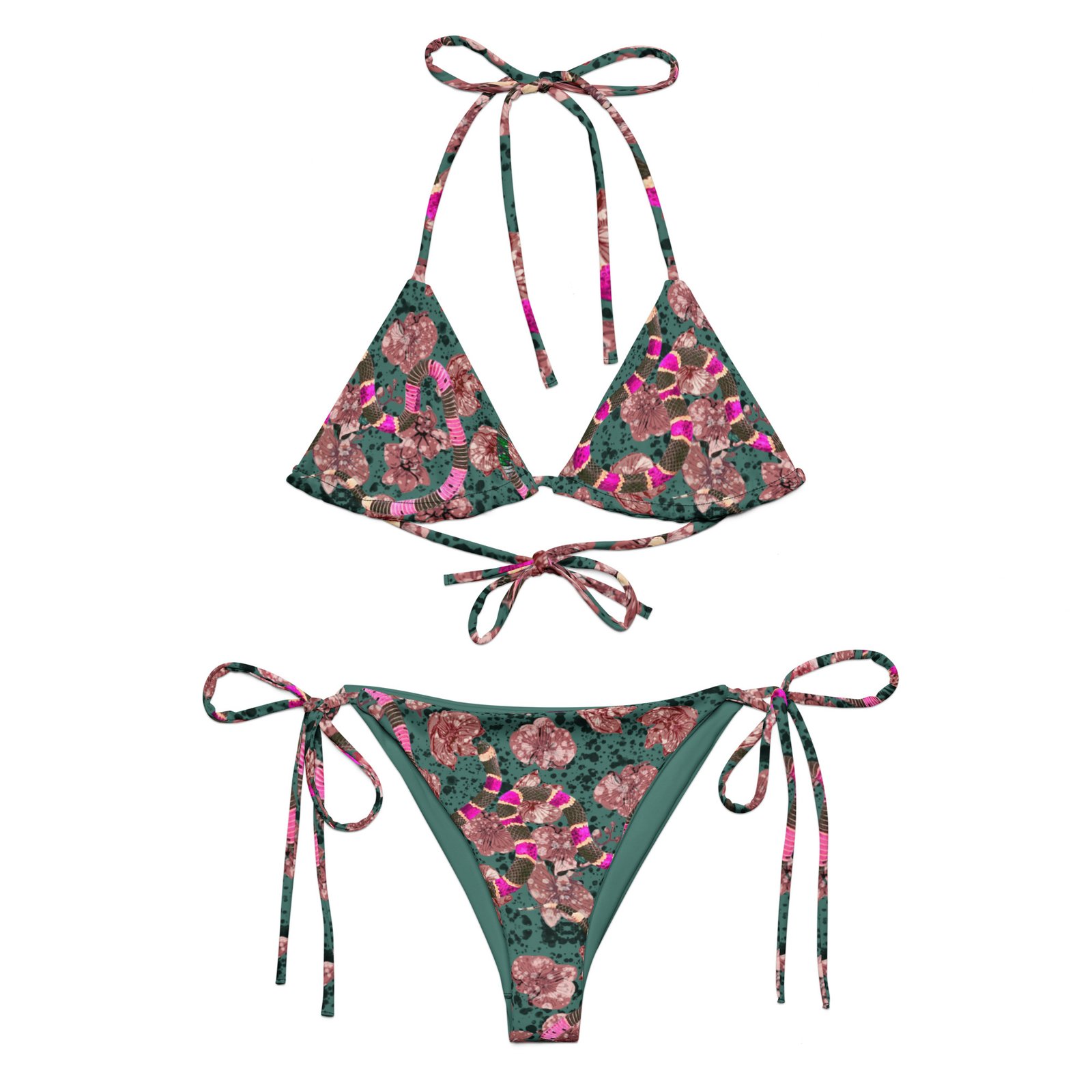 bikini tropical snake green