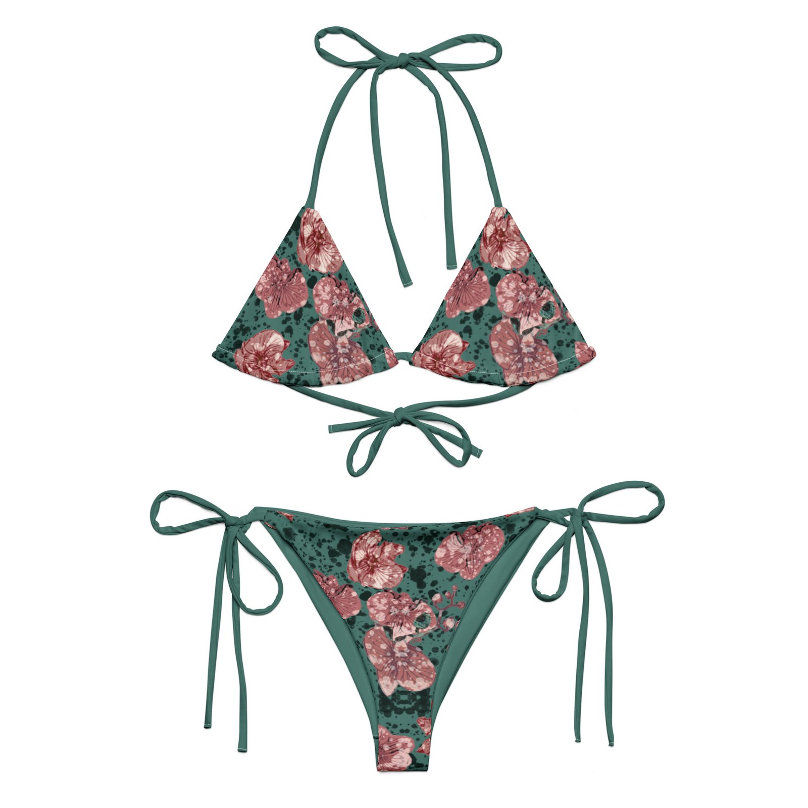 bikini glam floral green