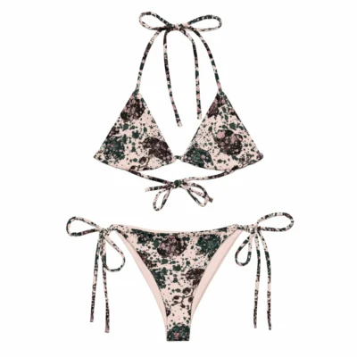 bikini glam floral pink front