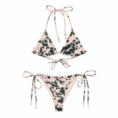 bikini polka dot pink front