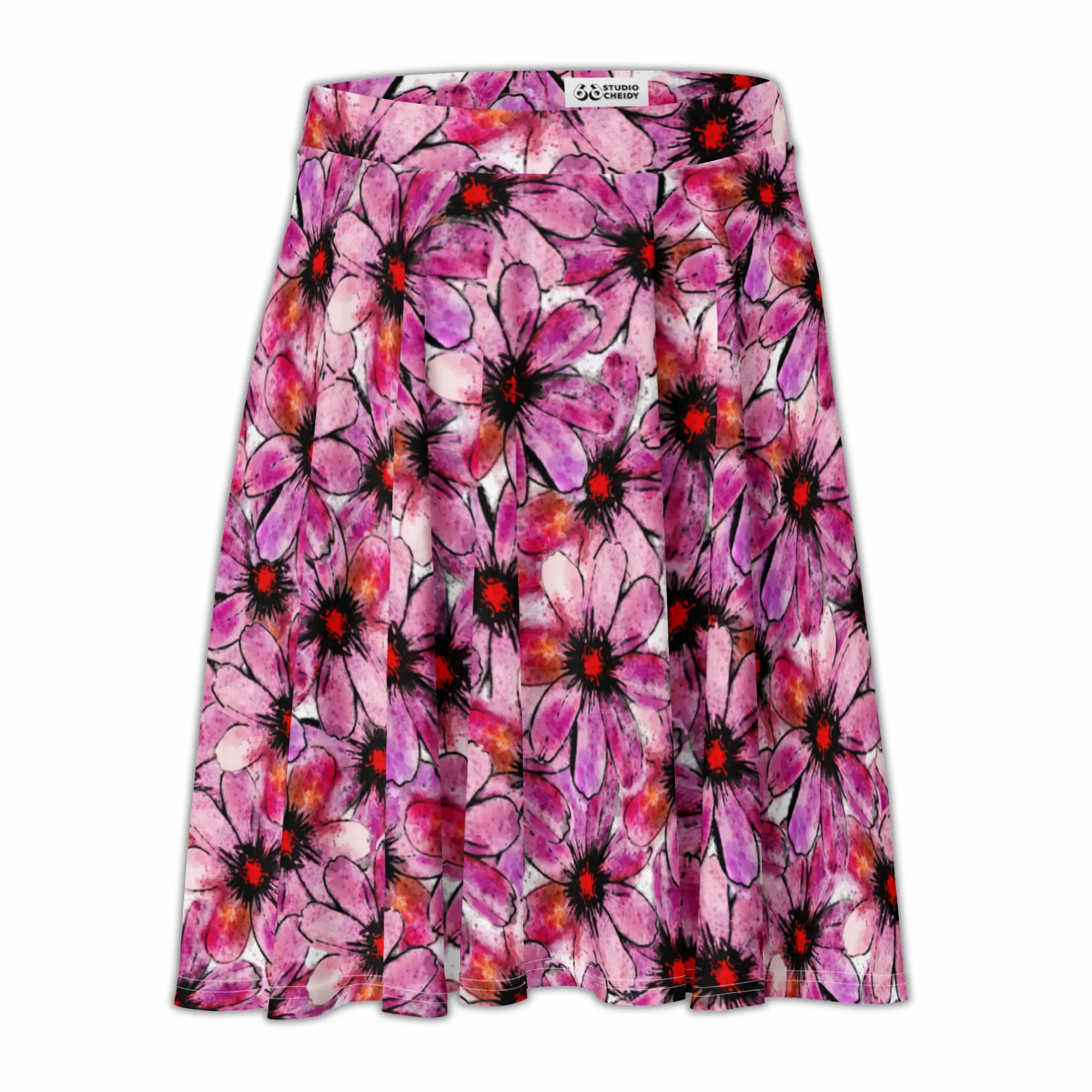 skirt daisy flowers print front