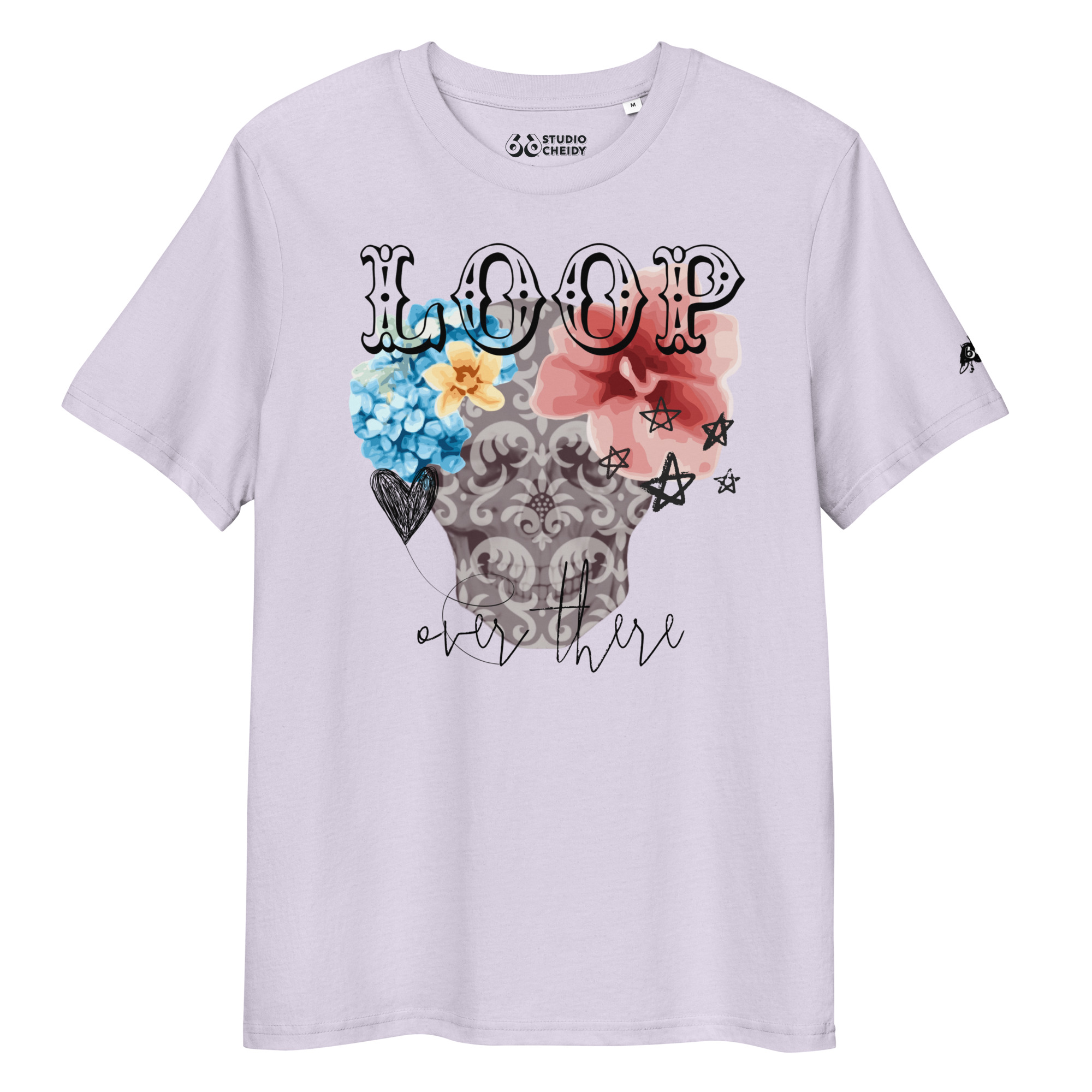 t shirt with skull floral
