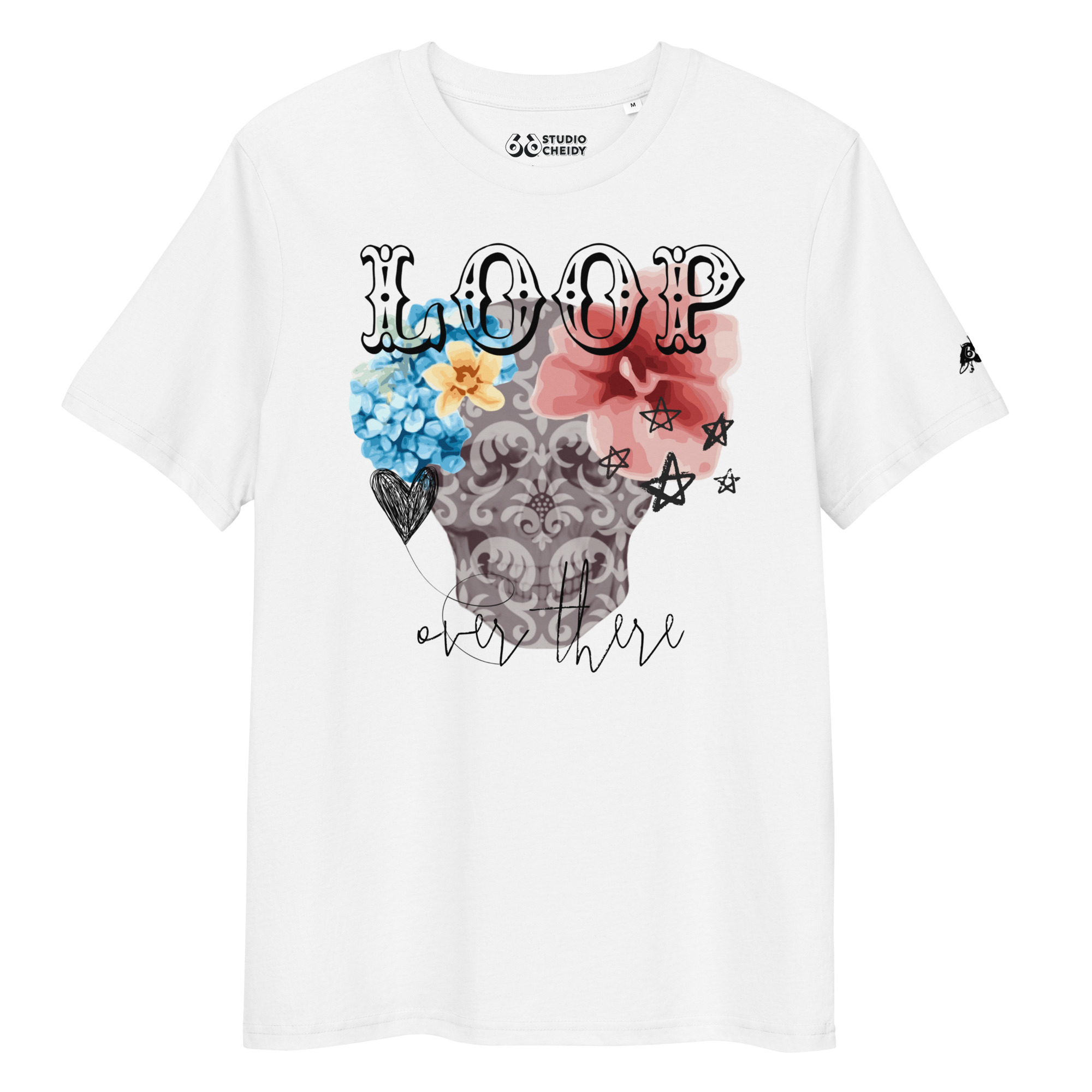 t shirt with skull floral