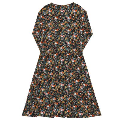 midi dress black flowers