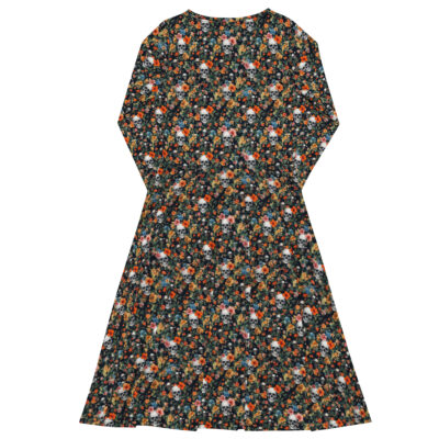 midi dress black flowers