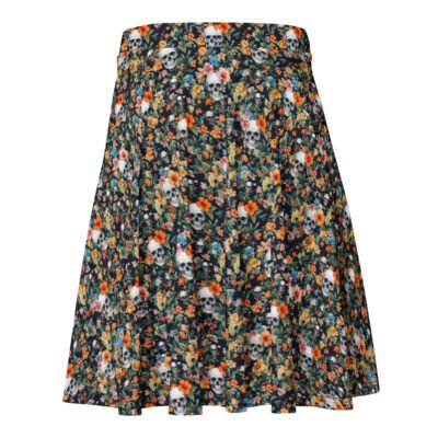 skater skirt noir skull flowers