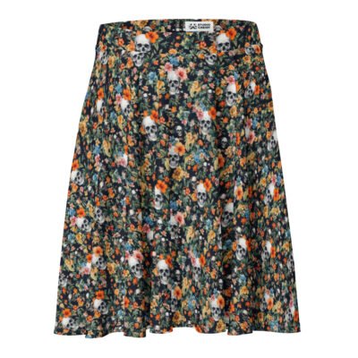 skater skirt noir skull flowers