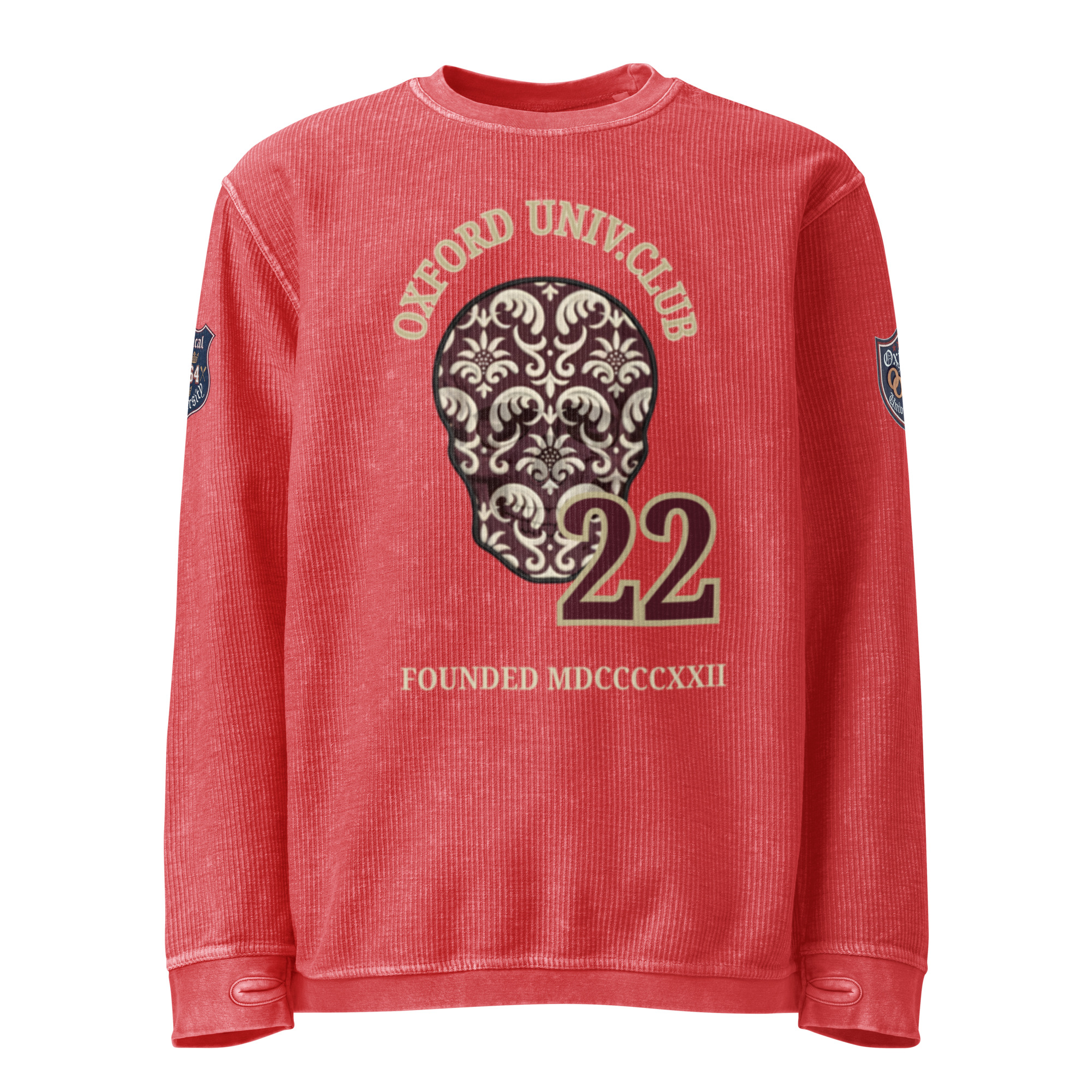 men's white corduroy sweatshirt