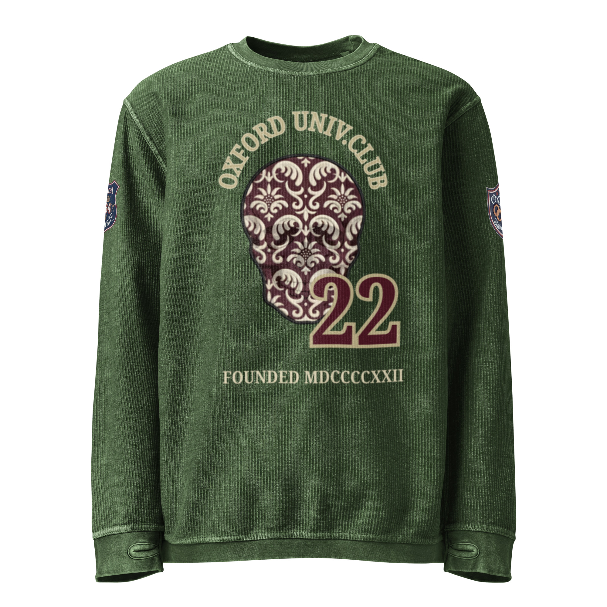 men's white corduroy sweatshirt