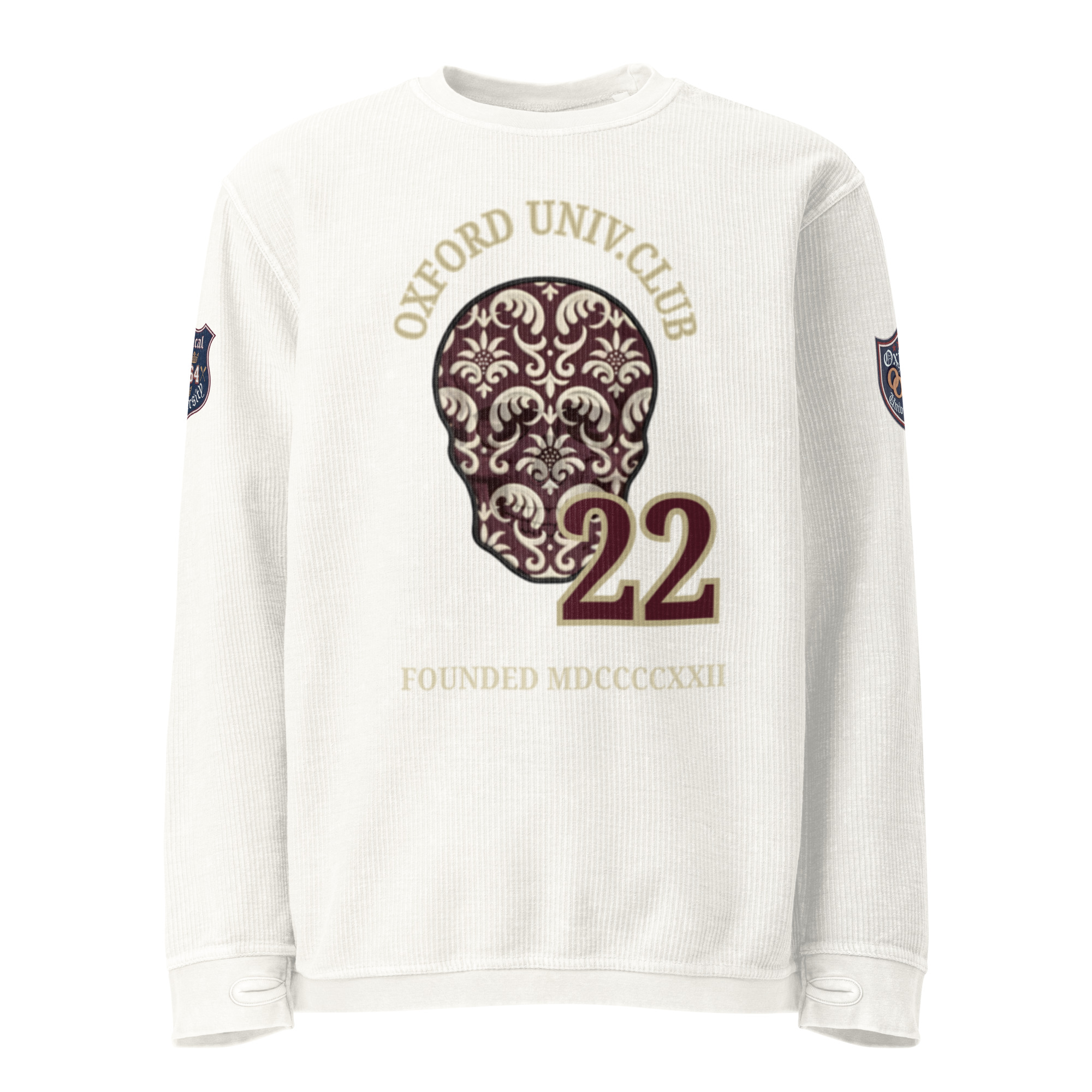 men's white corduroy sweatshirt