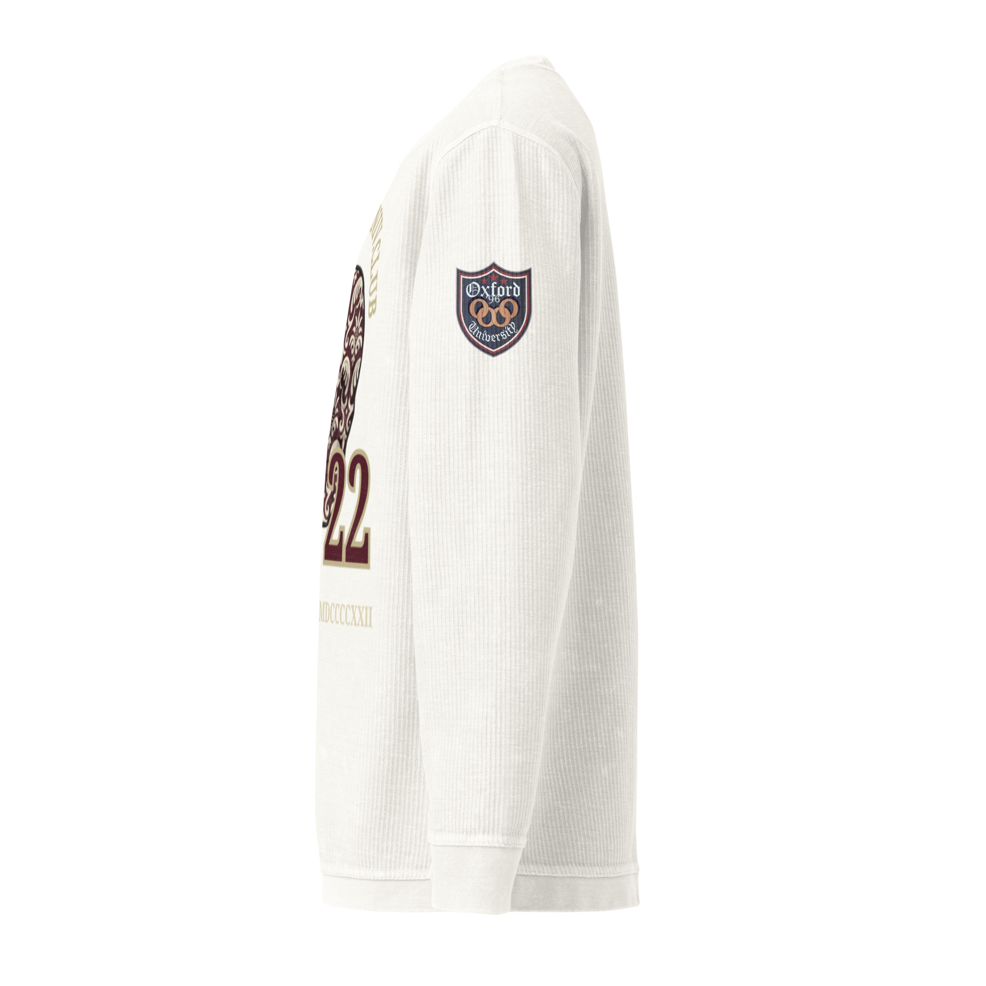 men's white corduroy sweatshirt