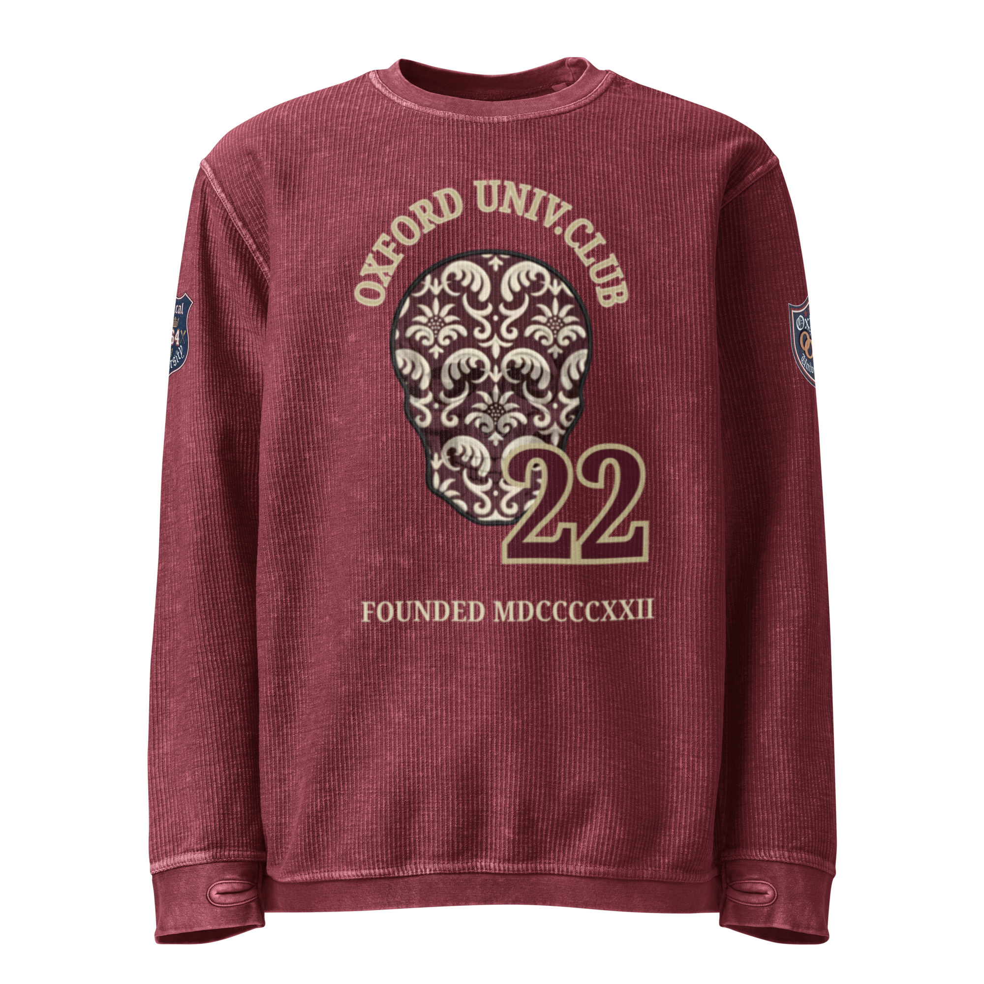 men's white corduroy sweatshirt