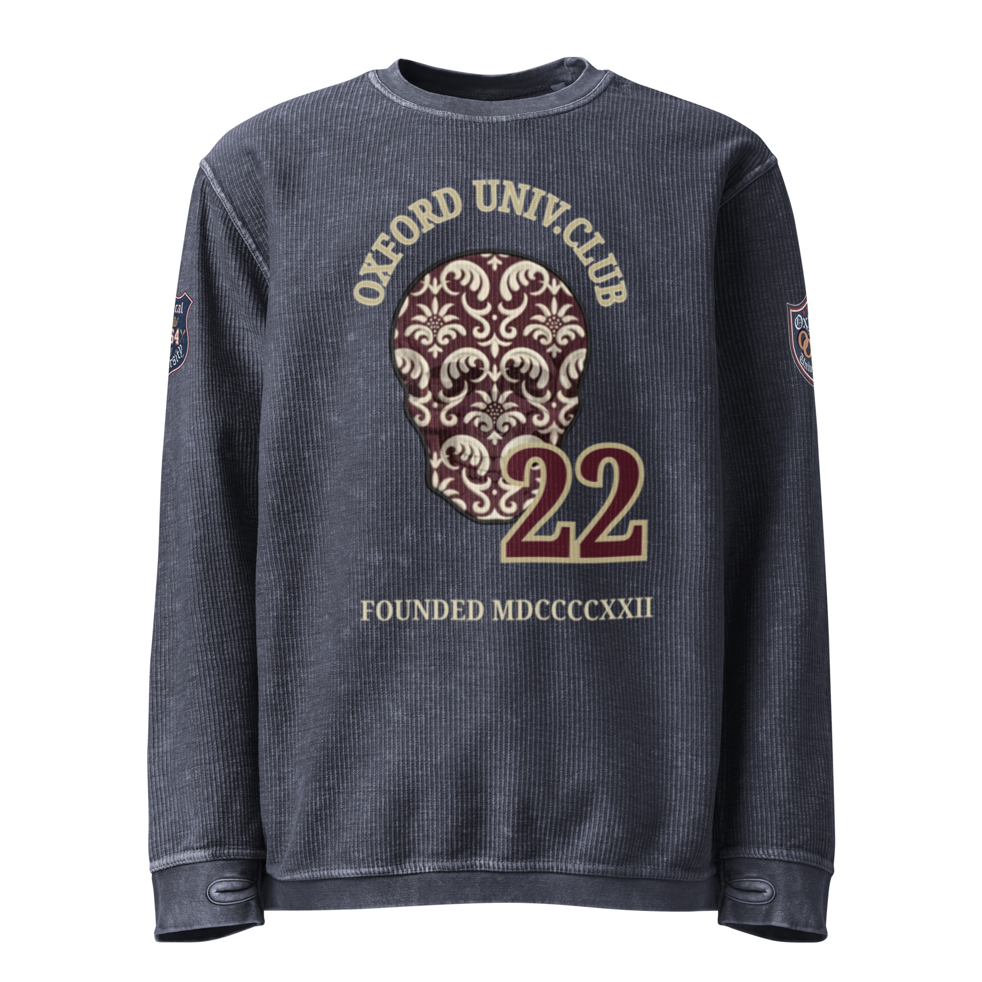 men's white corduroy sweatshirt