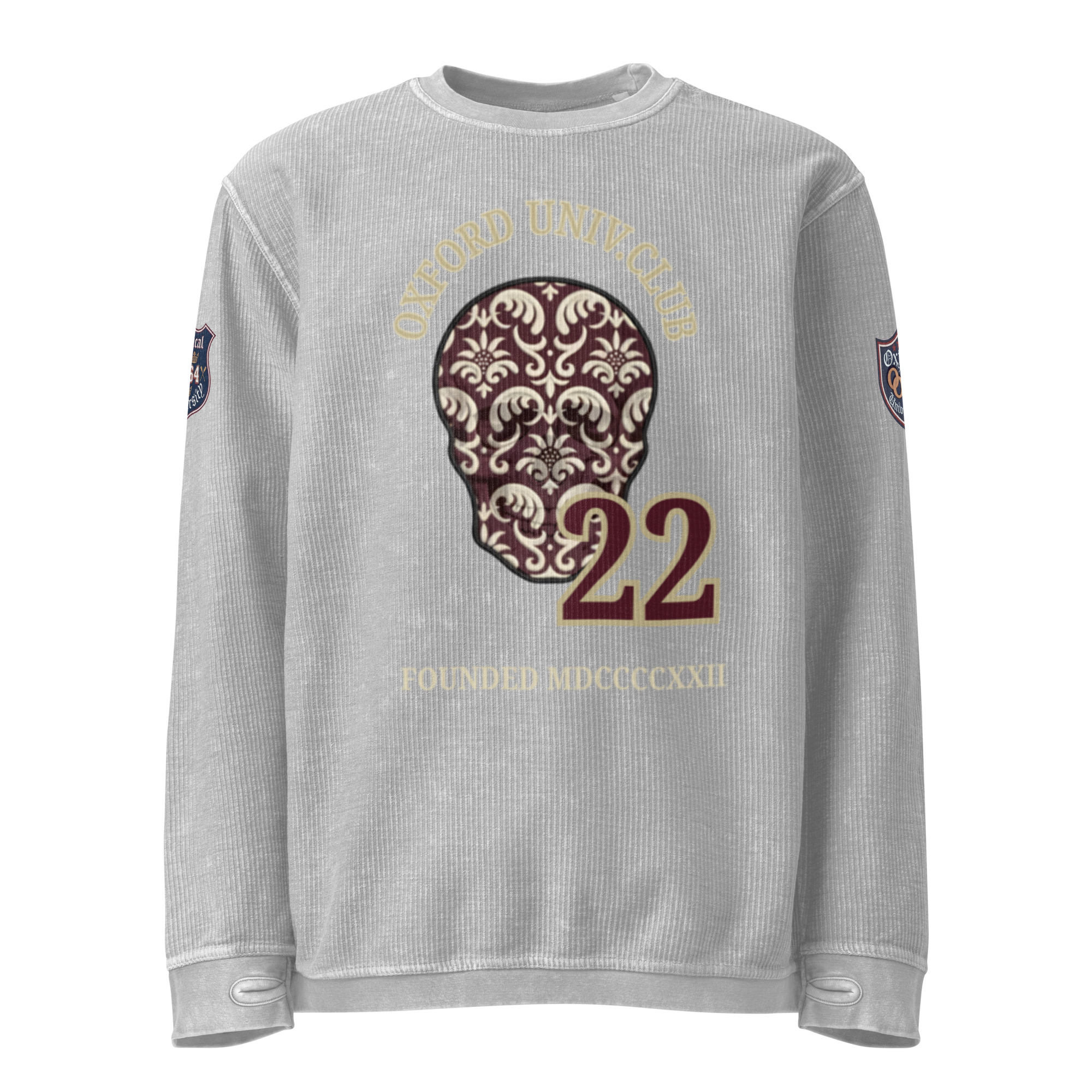 men's white corduroy sweatshirt