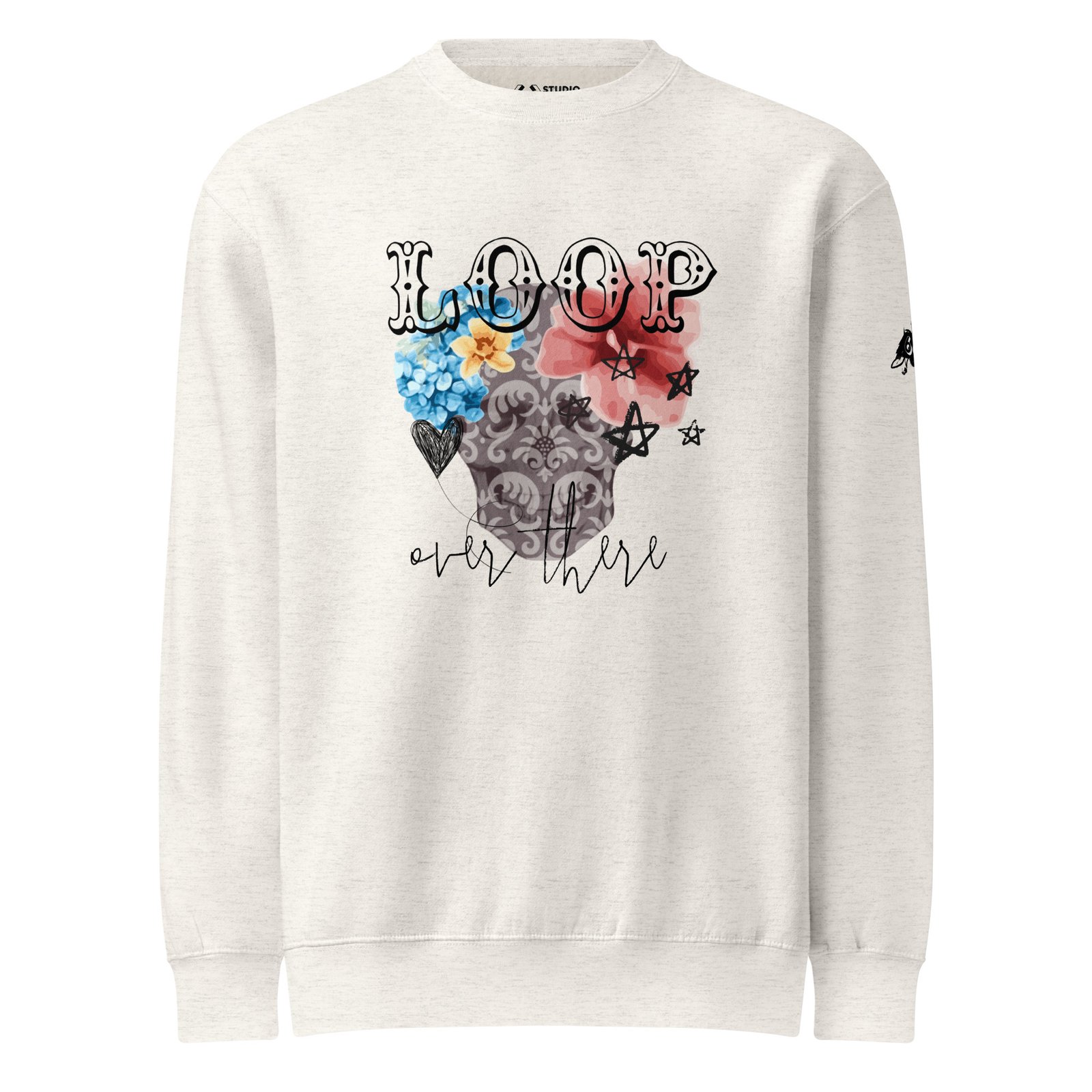 sweatshirt with skull floral