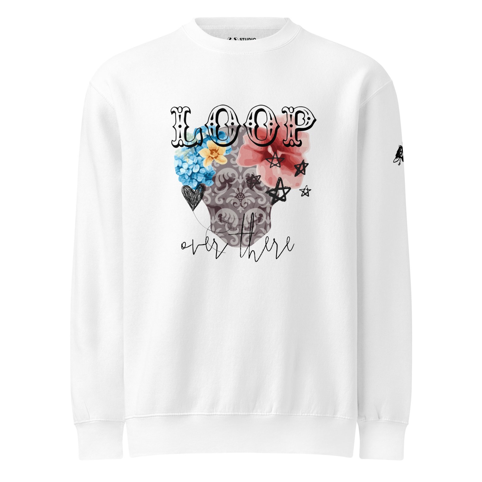 sweatshirt with skull floral