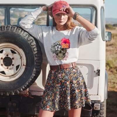 floral skull sweatshirt