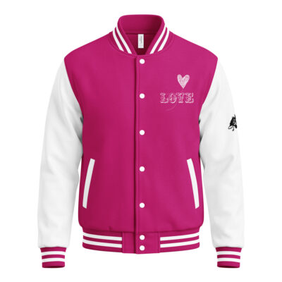 fuchsia baseball jacket