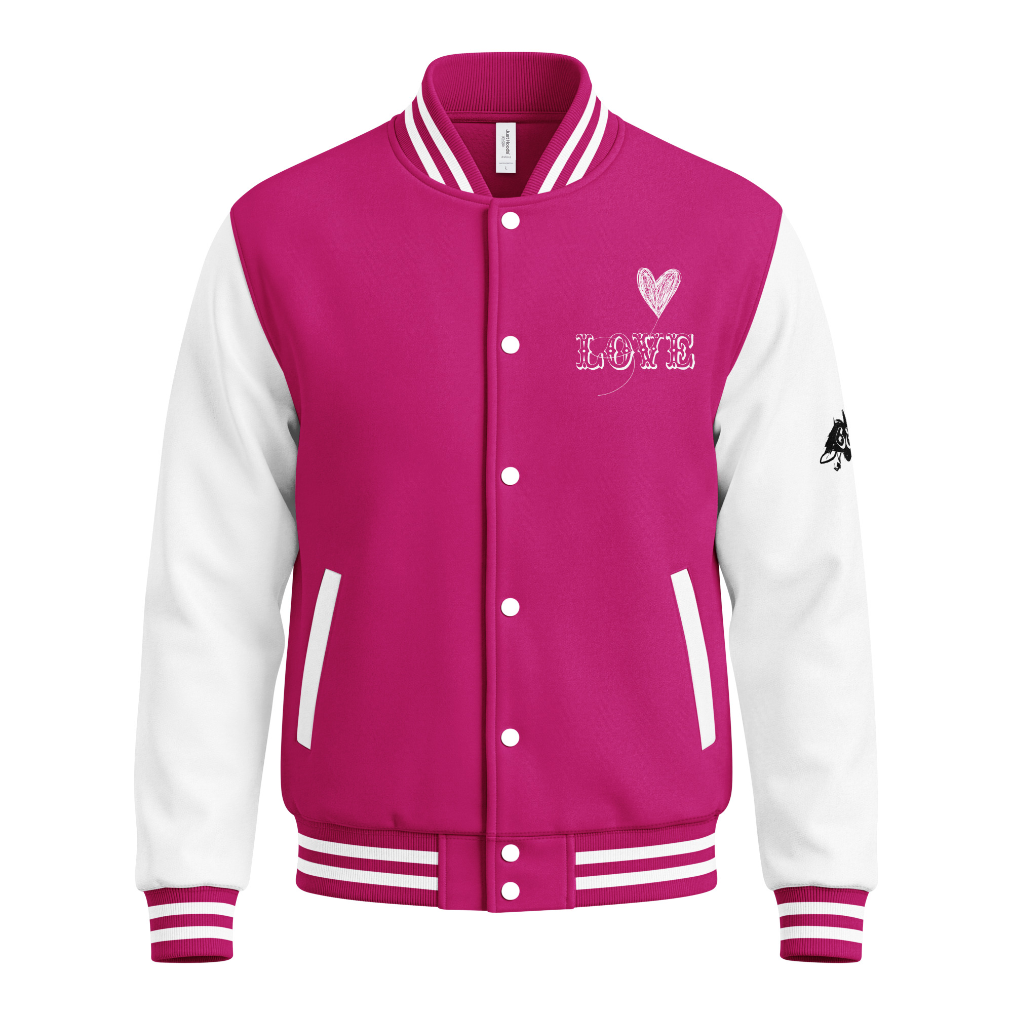 fuchsia baseball jacket
