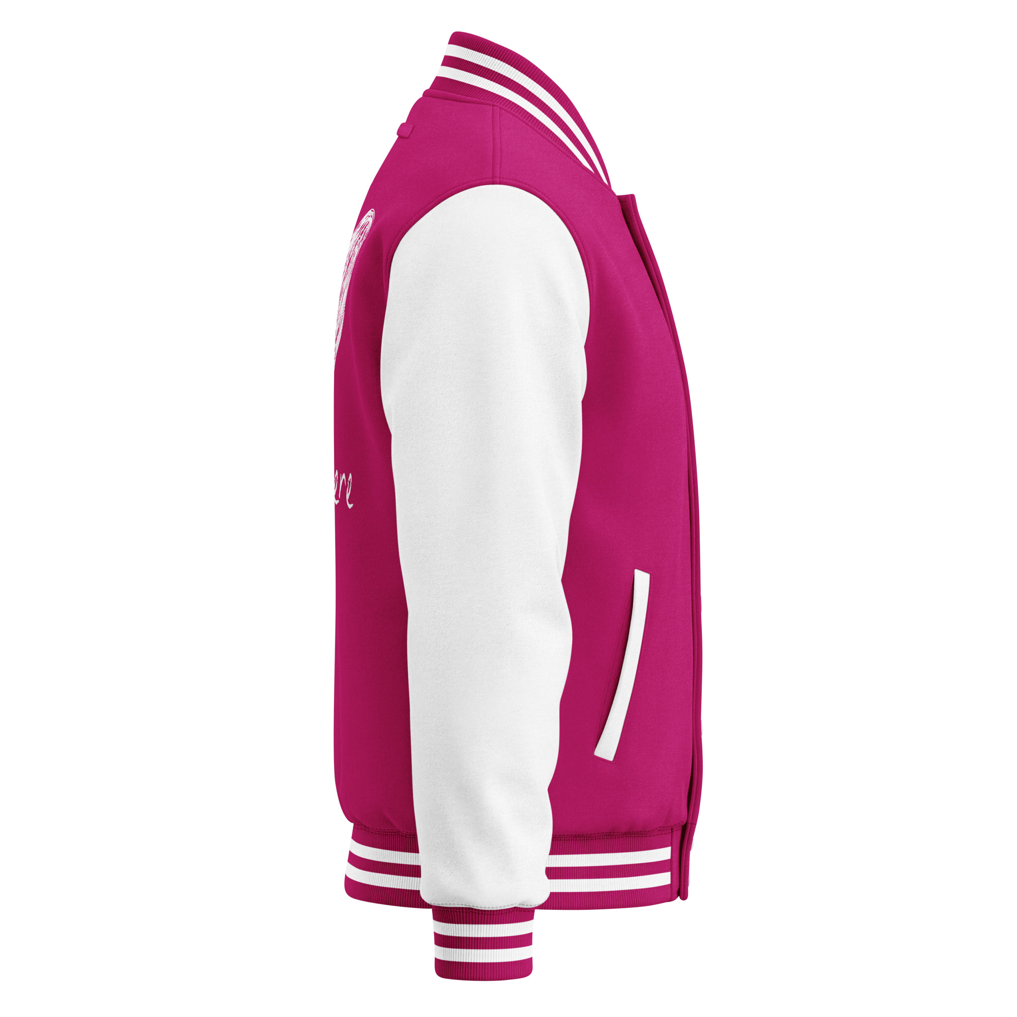 fuchsia baseball jacket