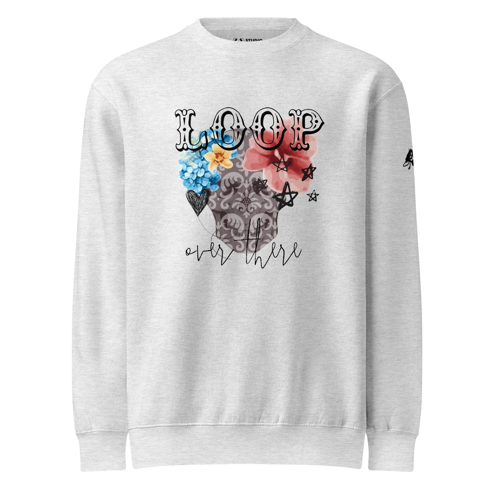 sweatshirt with skull floral