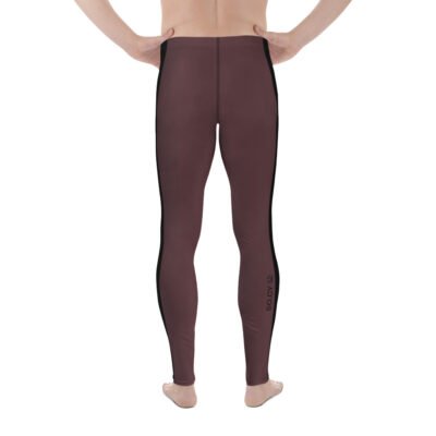 men burgundy running leggings