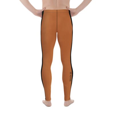 men orange running leggings