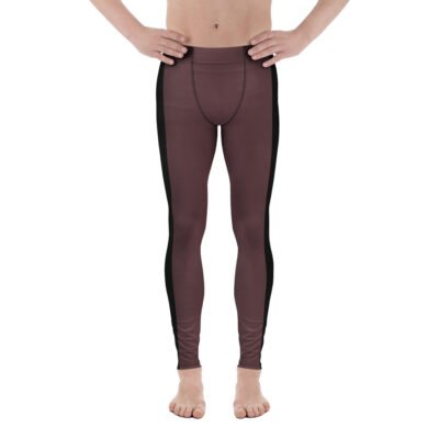 men burgundy running leggings