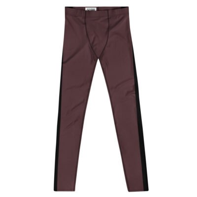 men burgundy running leggings