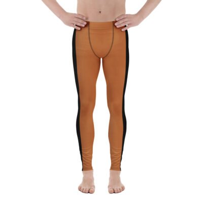 men orange running leggings
