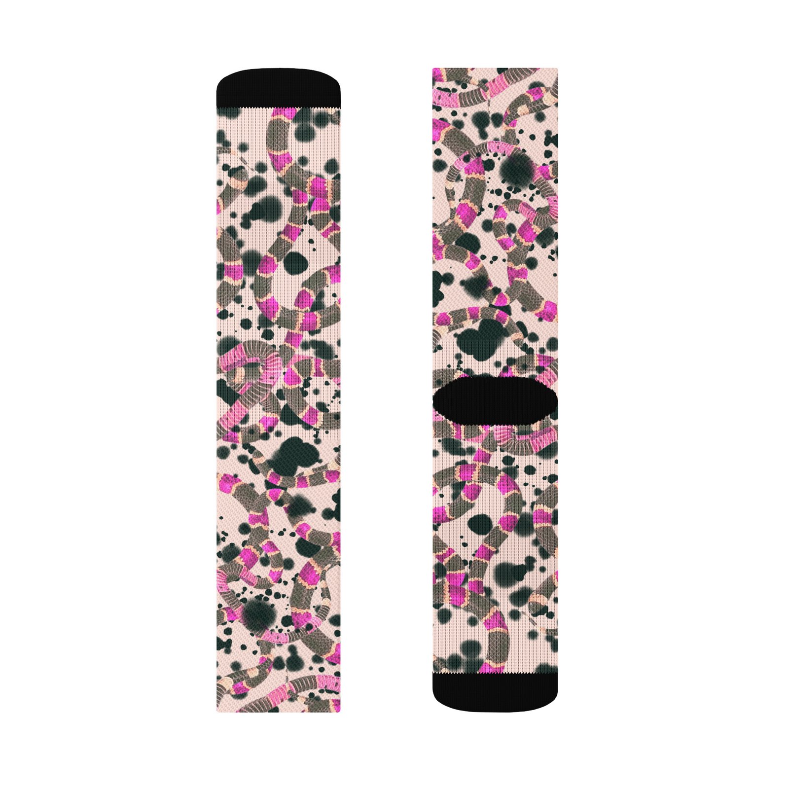 snake pattern mid calf socks