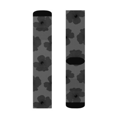 anthracite floral socks